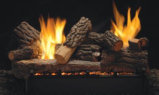 White Mountain Hearth Rock Creek  Log Set Back