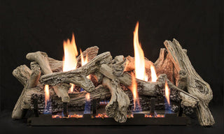 Empire Driftwood - Burncrete Log Set with Vent-Free Slope Glaze Burner