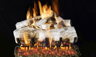 RHP Mountain Birch See -Thru Vented Gas Logs - MBW-2