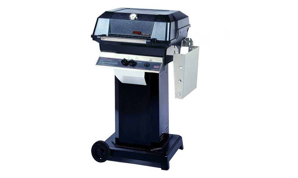 JNR Gas Grill Column Base with 6" Wheels Black Natural Gas MHP