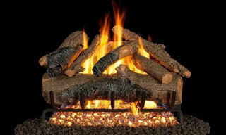 Real Fyre Colonial Oak vented gas log set shown as a classic traditional fireplace style