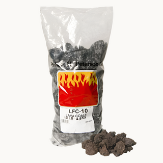 10-pound bag of Real Fyre Lava-Fyre Coals for gas fireplace log sets, textured natural black lava-style rock pieces