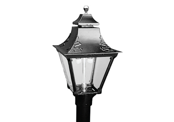 MHP Lamps Post Mount Aluminum Natural Gas Black Lamp Head Dual Inverte ...