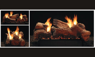 Empire Ceramic Fiber Multi-Sided Stone River Log Sets with Vent-Free Slope Glaze Burner